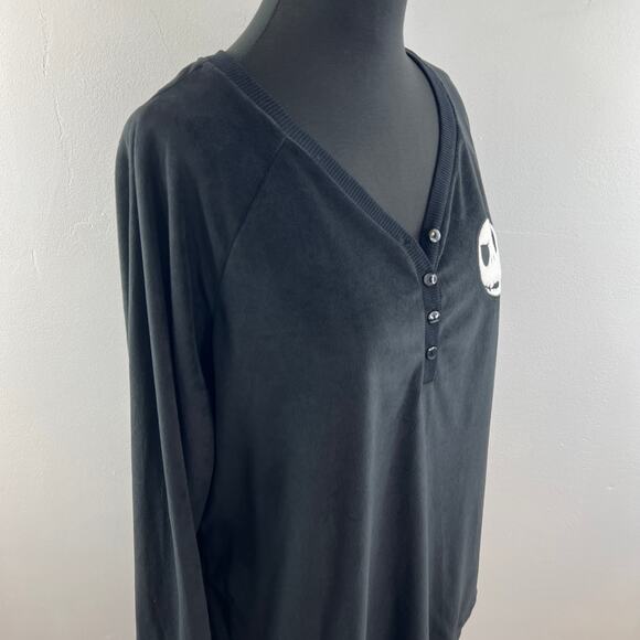 Disney The Nightmare Before Christmas Black Pajama Top Sleepwear Size XL - Picture 6 of 10